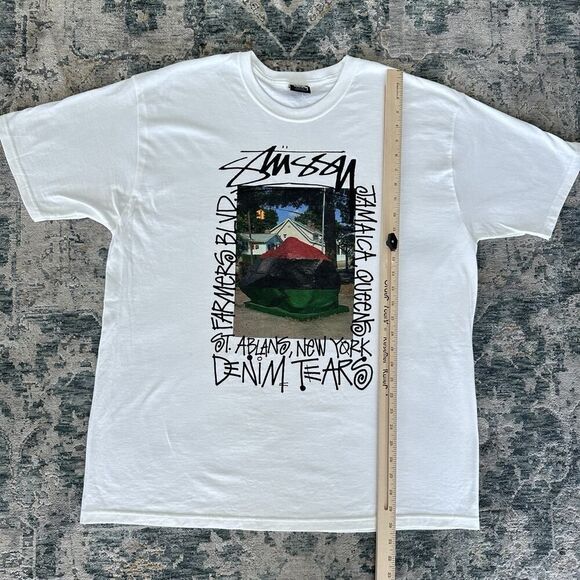 Stussy X Denim Tears Shirt Mens XL Farmers Blvd Tee Streetwear NY Queens Jamaica - Picture 9 of 9